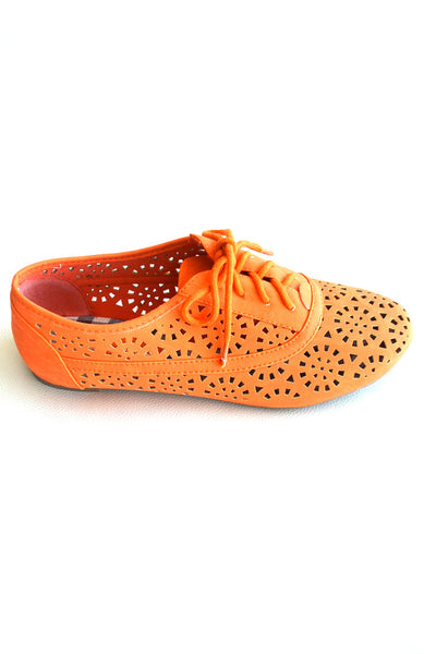 Laser Cut Oxfords- Orange