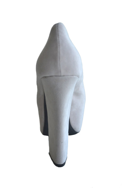 Anne Platform High Heels Pumps- Ivory