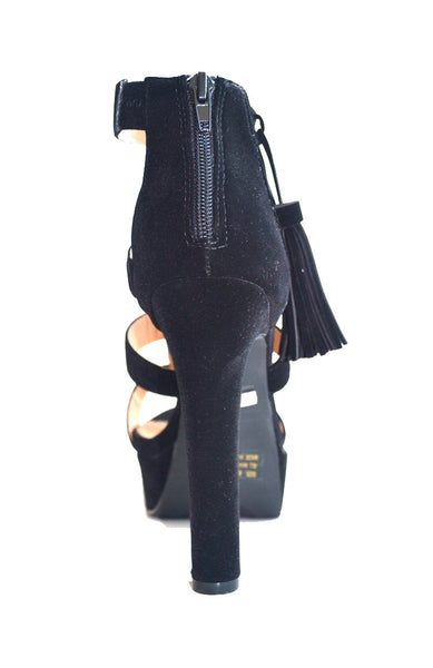 Studded Tassel Sandals- Black