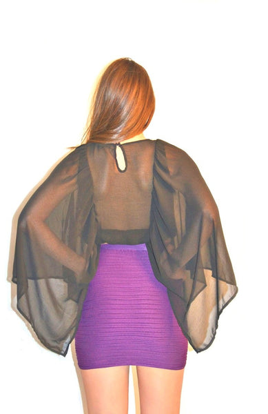 Butterfly Crop Top - Black