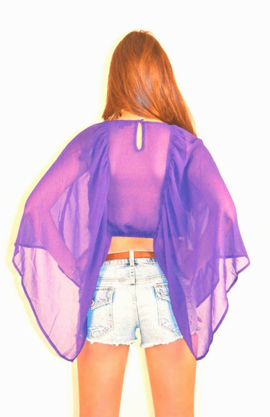 Butterfly Crop Top - Purple