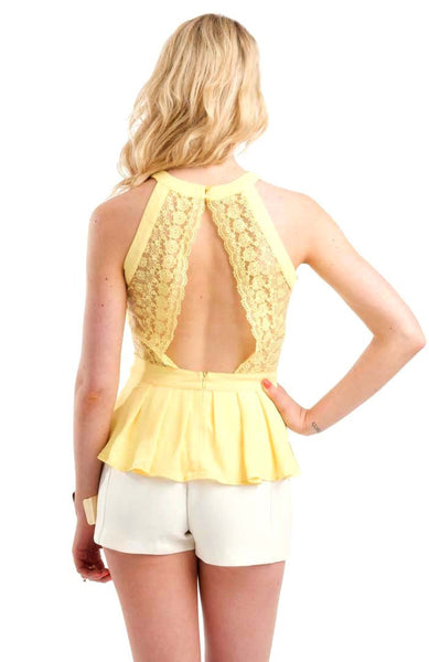 Threaded Floral Yellow Top