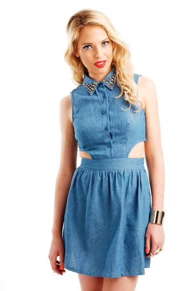 Studded Denim Dress