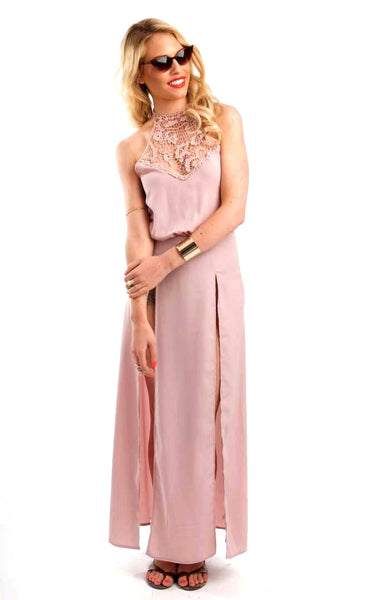 Coachella Pink  Maxi Slit Dress