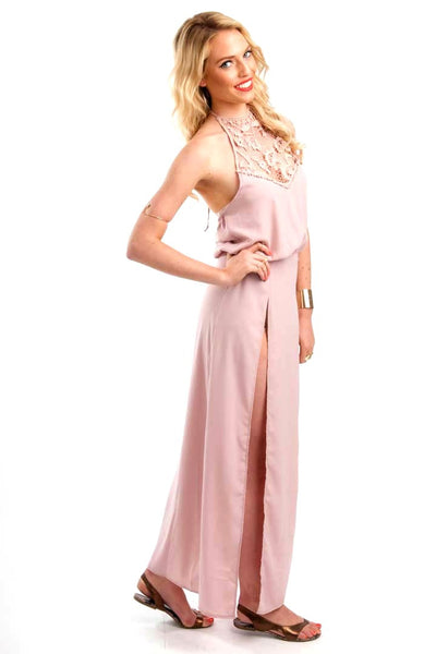 Coachella Pink  Maxi Slit Dress