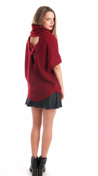 Marly Burgundy Turtleneck Top