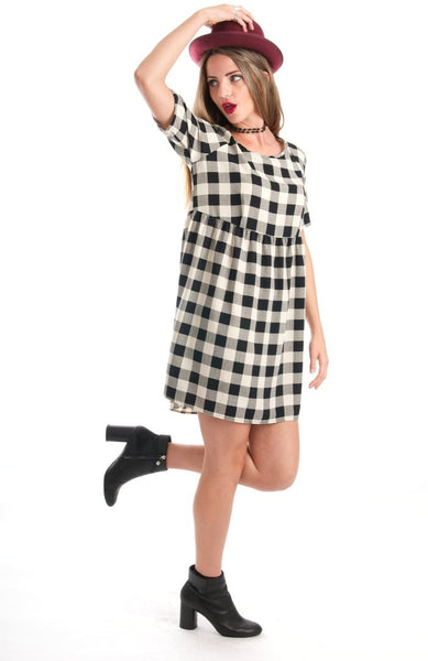 Checkmate Black and White Dress