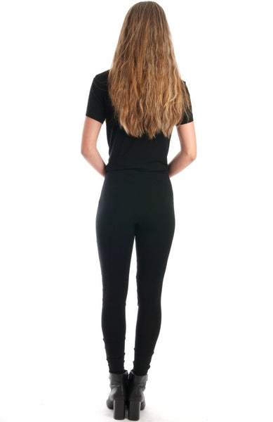 Lace Up Black Leggings
