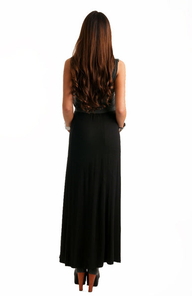 Black Bamboo Maxi Skirt