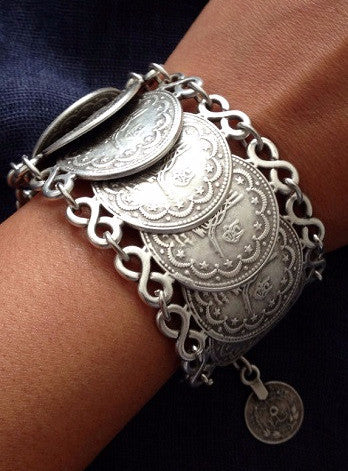 Silver Coin Bracelet