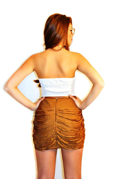 Drapin Mini Skirt-Mocha