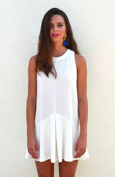 Drop Waist Ivory Dress