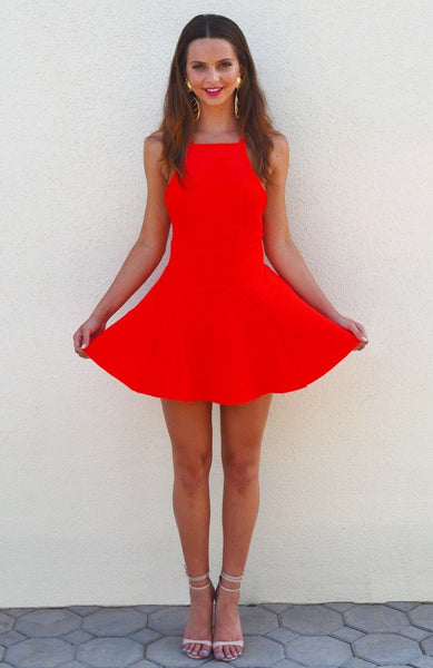 Hot Tamale Orange Open Back Dress