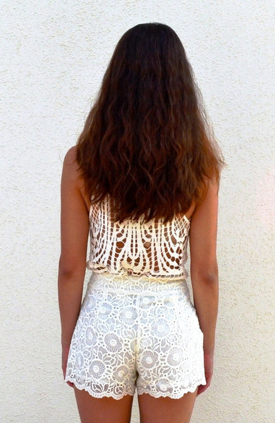 For Love and Lace Ivory Shorts