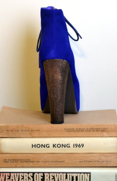Lita Suede Platform Booties- Purple