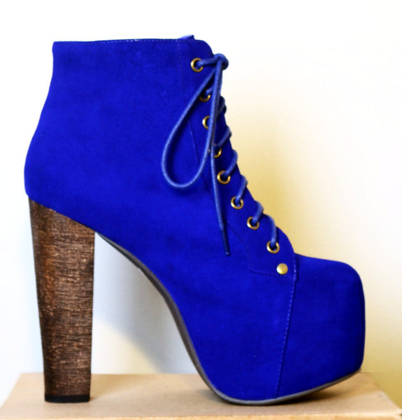Lita Suede Platform Booties- Purple