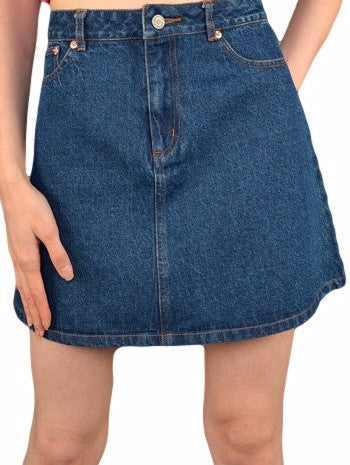 Shirley Dark Blue Denim A Line Skirt
